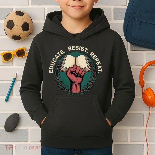 Defend Education Educate Resist Repeat Kids Hoodie