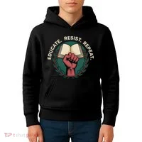 Defend Education Educate Resist Repeat Kids Hoodie thumb 4