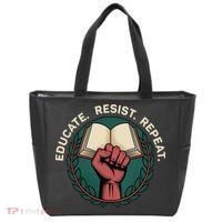 Defend Education Educate Resist Repeat Tote Bag thumb 0