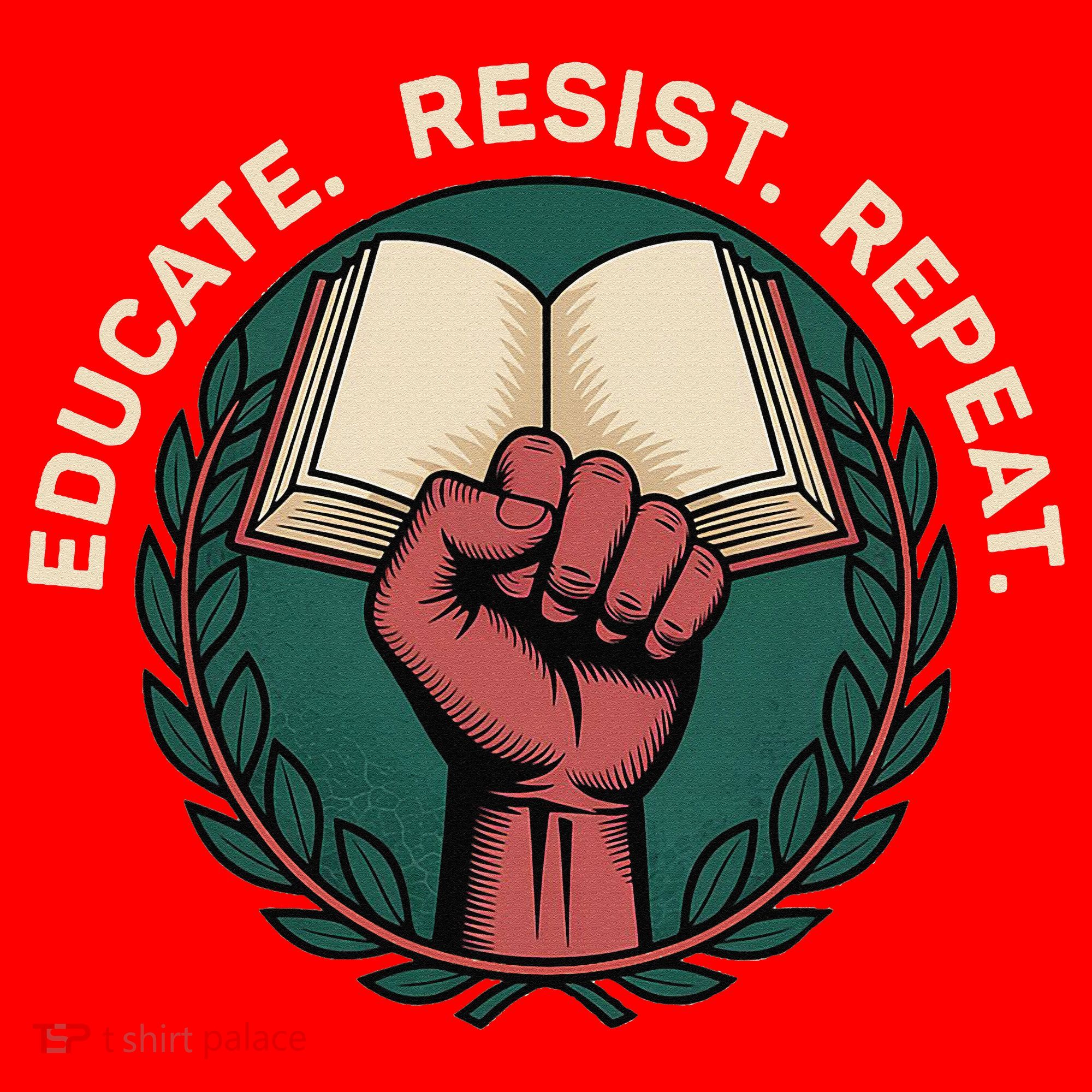 Defend Education Educate Resist Repeat Santa Hat