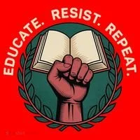 Defend Education Educate Resist Repeat Santa Hat thumb 1
