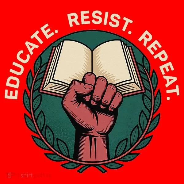 Defend Education Educate Resist Repeat Santa Hat