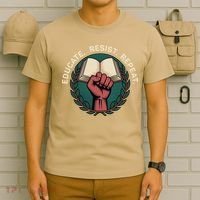 Defend Education Educate Resist Repeat T-Shirt thumb 6