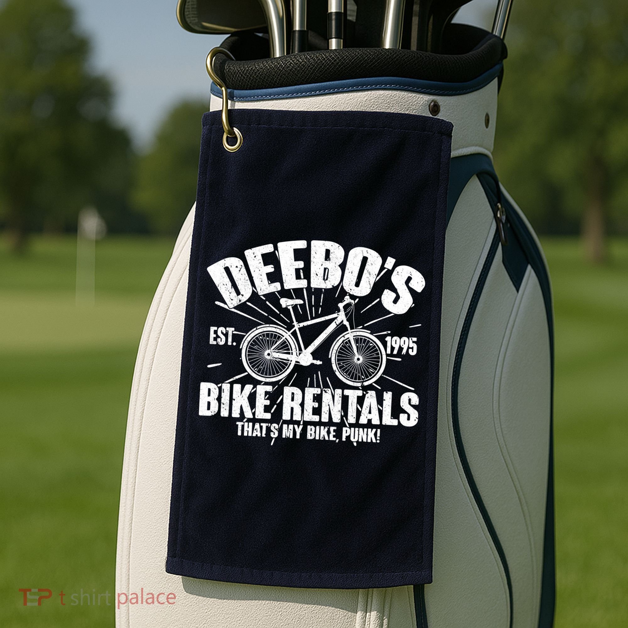 Deebo's Bike Rental Golf Towel