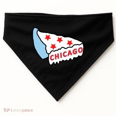 Deep Dish Chicago Pizza Flag USA-Made Doggie Bandana