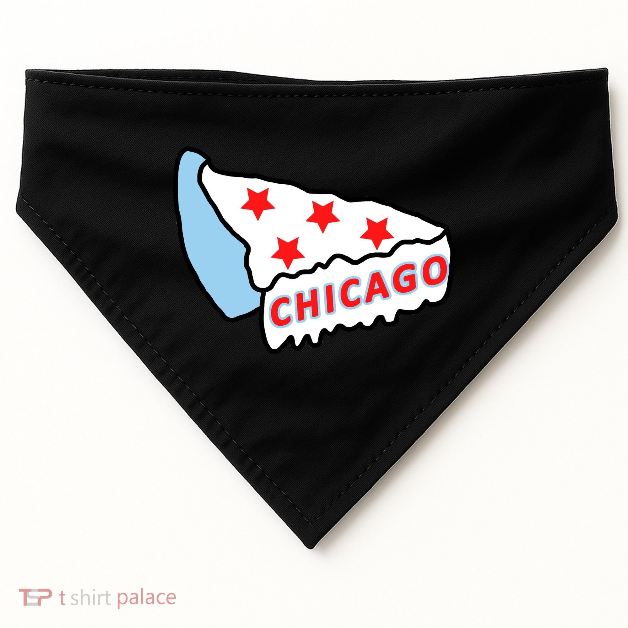 Deep Dish Chicago Pizza Flag USA-Made Doggie Bandana