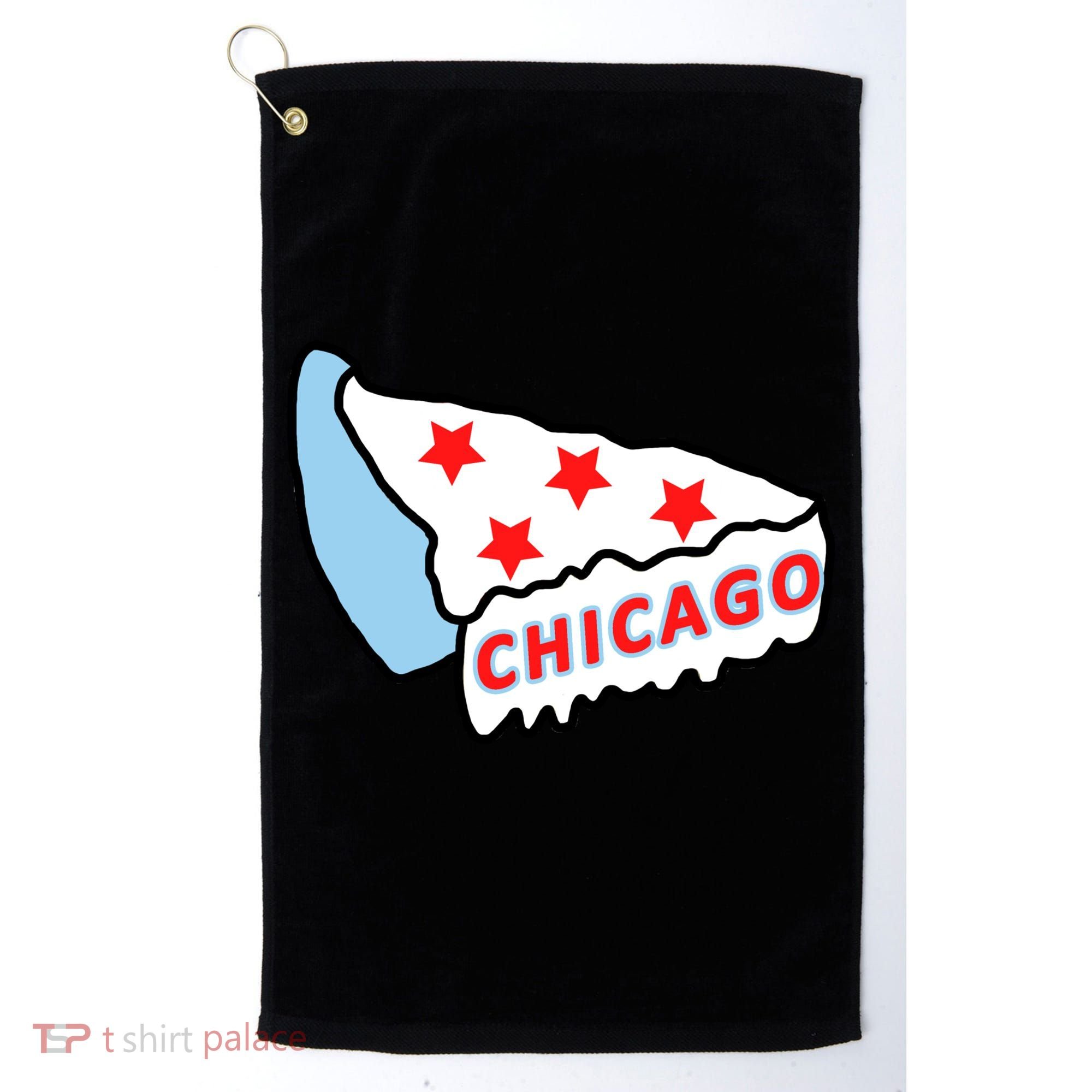 Deep Dish Chicago Pizza Flag Golf Towel