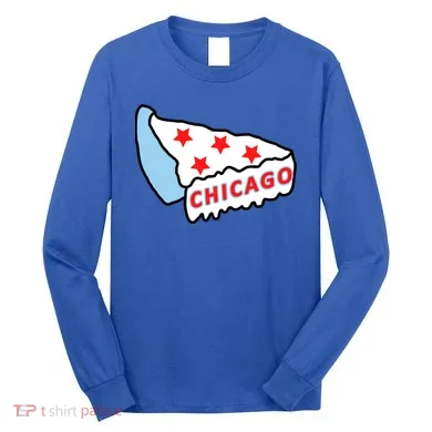 Deep Dish Chicago Pizza Flag Long Sleeve Shirt