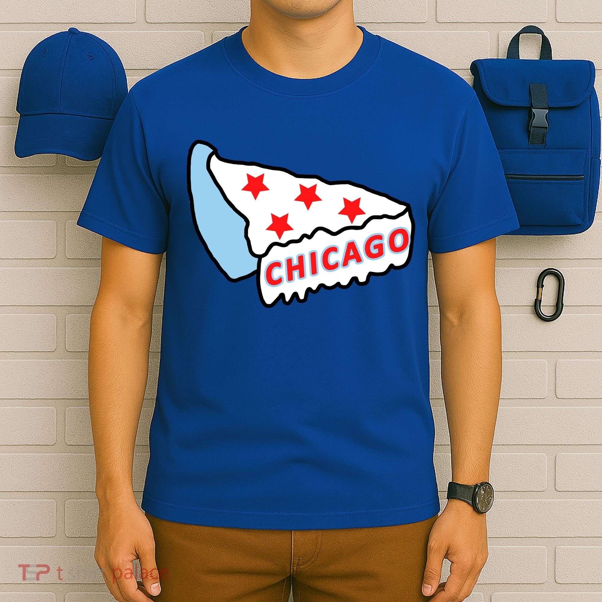 Deep Dish Chicago Pizza Flag T-Shirt