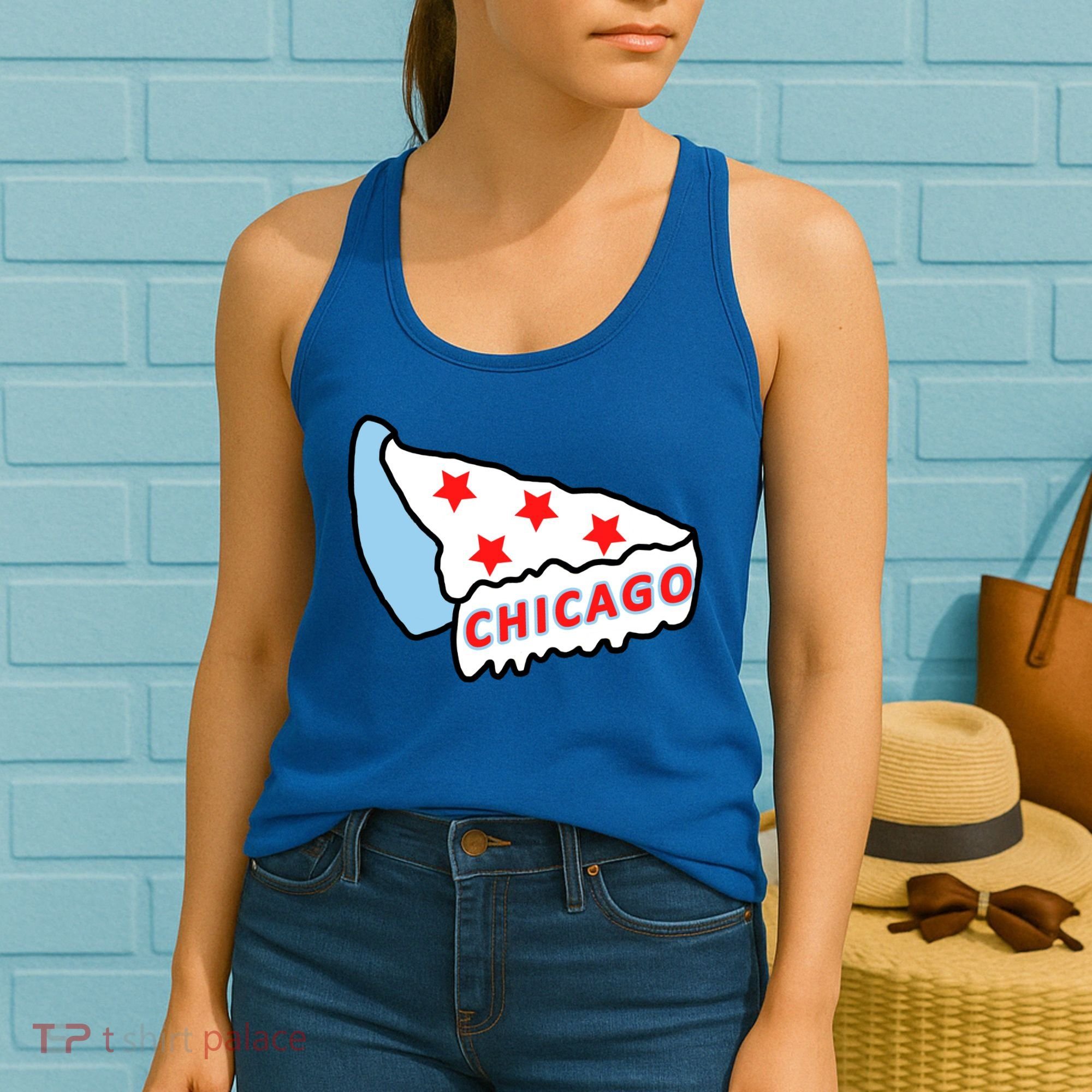 Deep Dish Chicago Pizza Flag Women's Tank Top