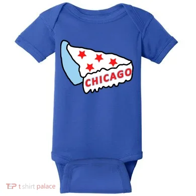 Deep Dish Chicago Pizza Flag Baby Bodysuit