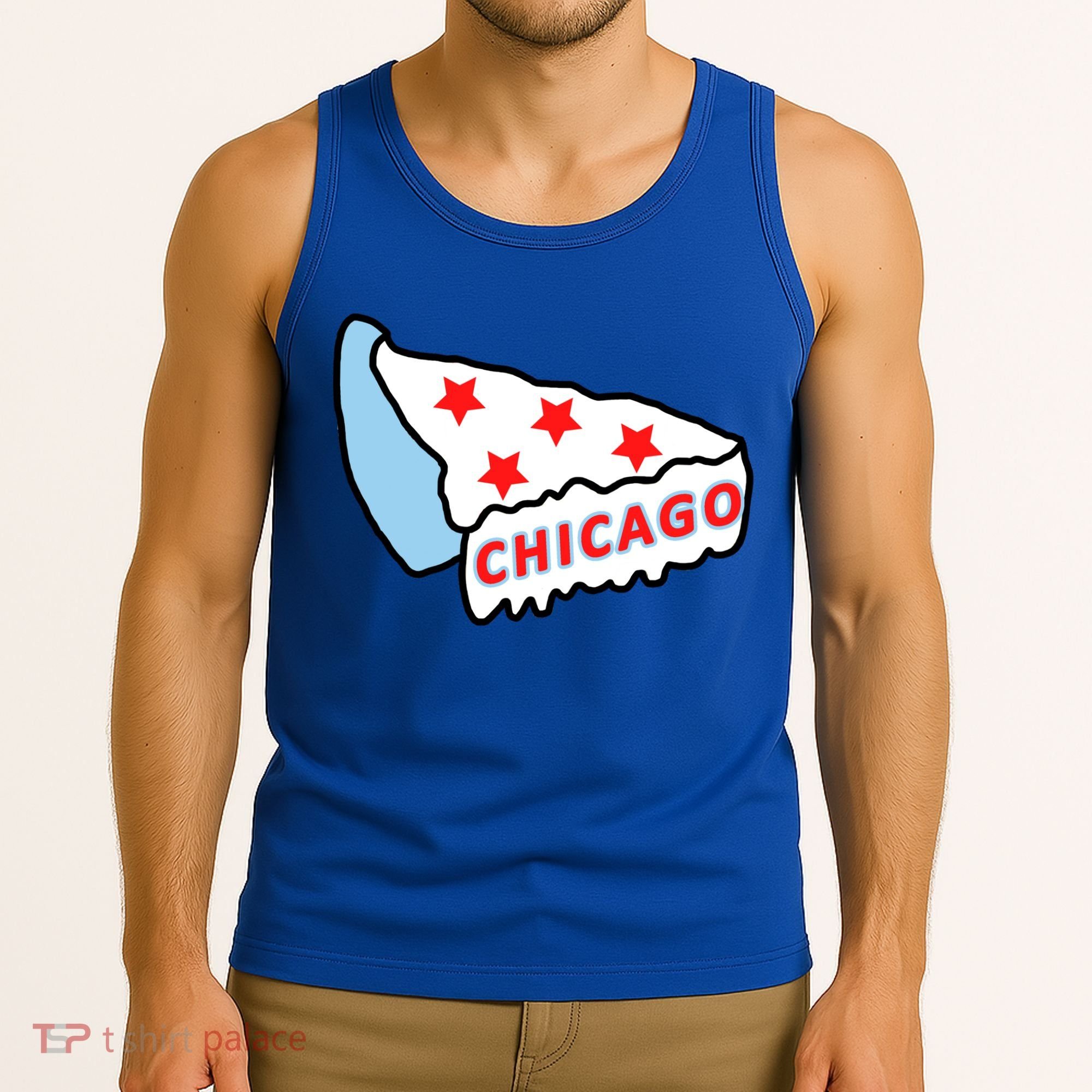Deep Dish Chicago Pizza Flag Tank Top