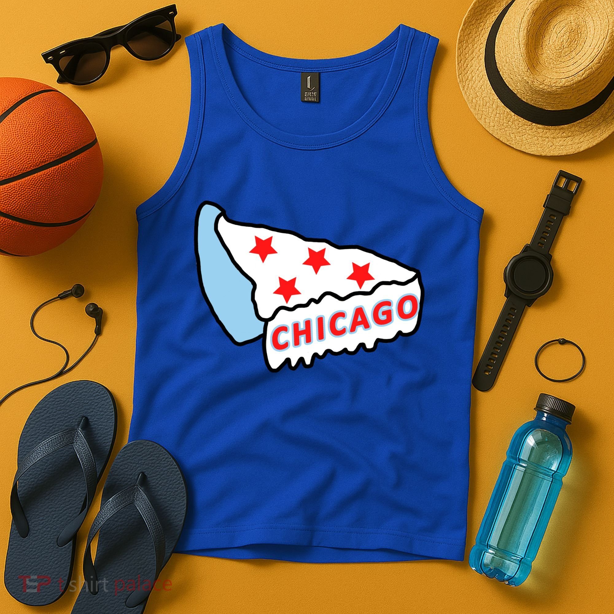 Deep Dish Chicago Pizza Flag Tank Top