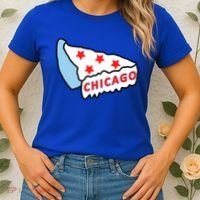Deep Dish Chicago Pizza Flag Women's T-Shirt thumb 2