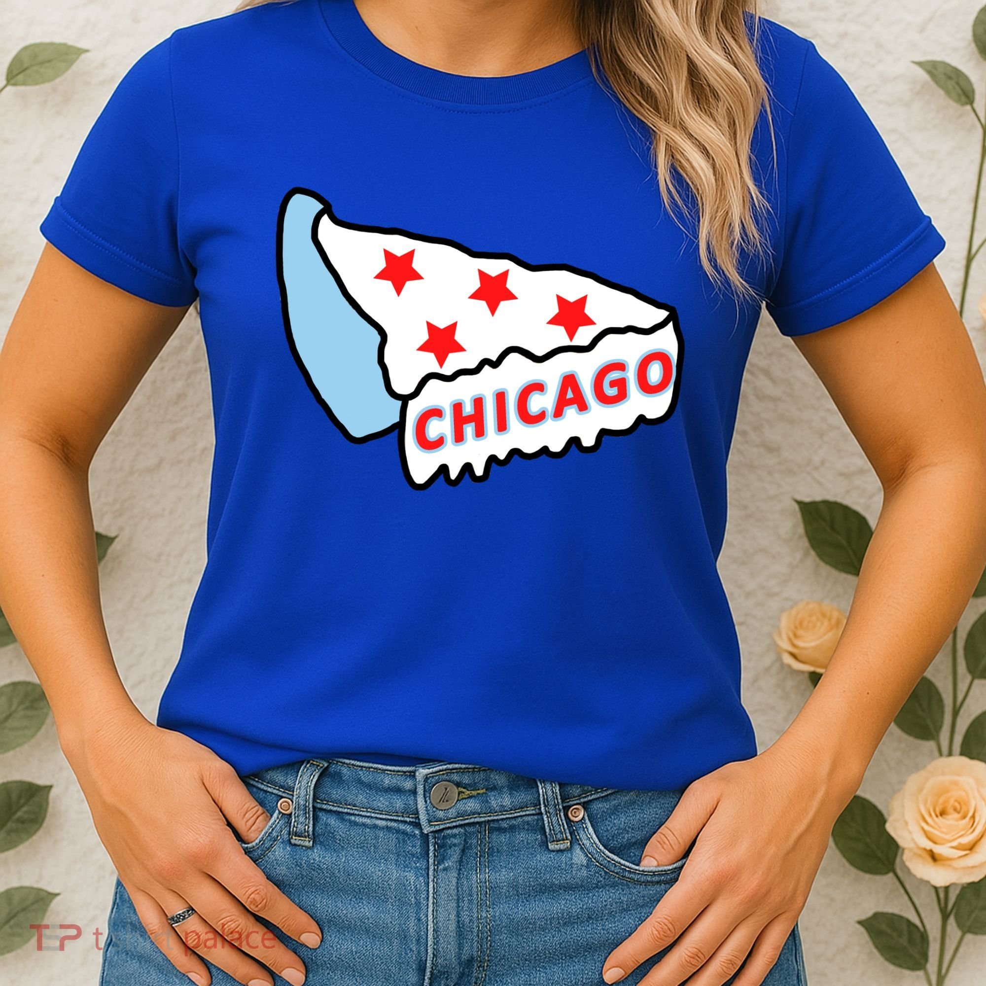 Deep Dish Chicago Pizza Flag Women's T-Shirt