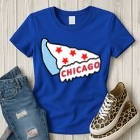 Deep Dish Chicago Pizza Flag Women's T-Shirt thumb 3