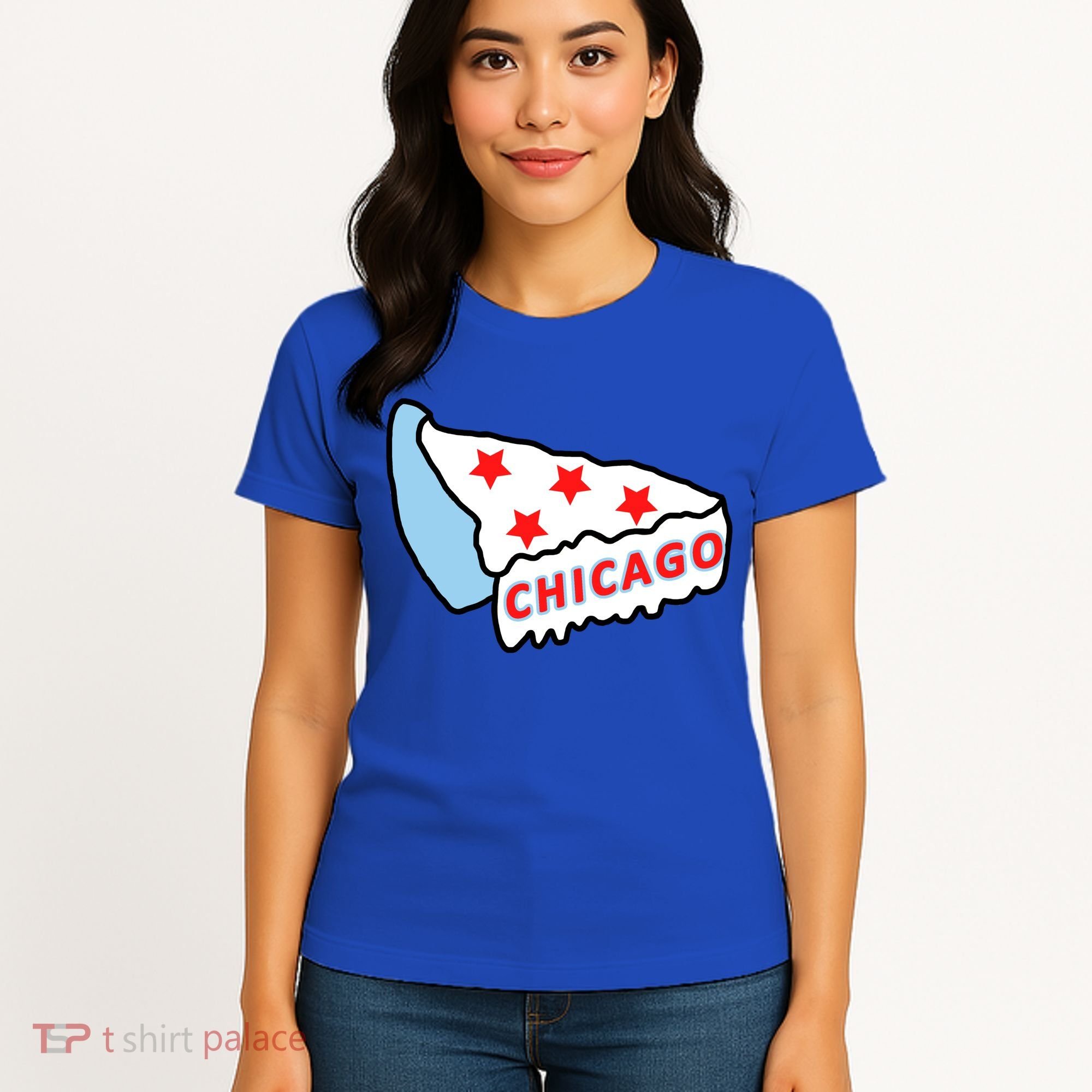 Deep Dish Chicago Pizza Flag Women's T-Shirt