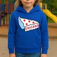 Deep Dish Chicago Pizza Flag Kids Hoodie thumb 3