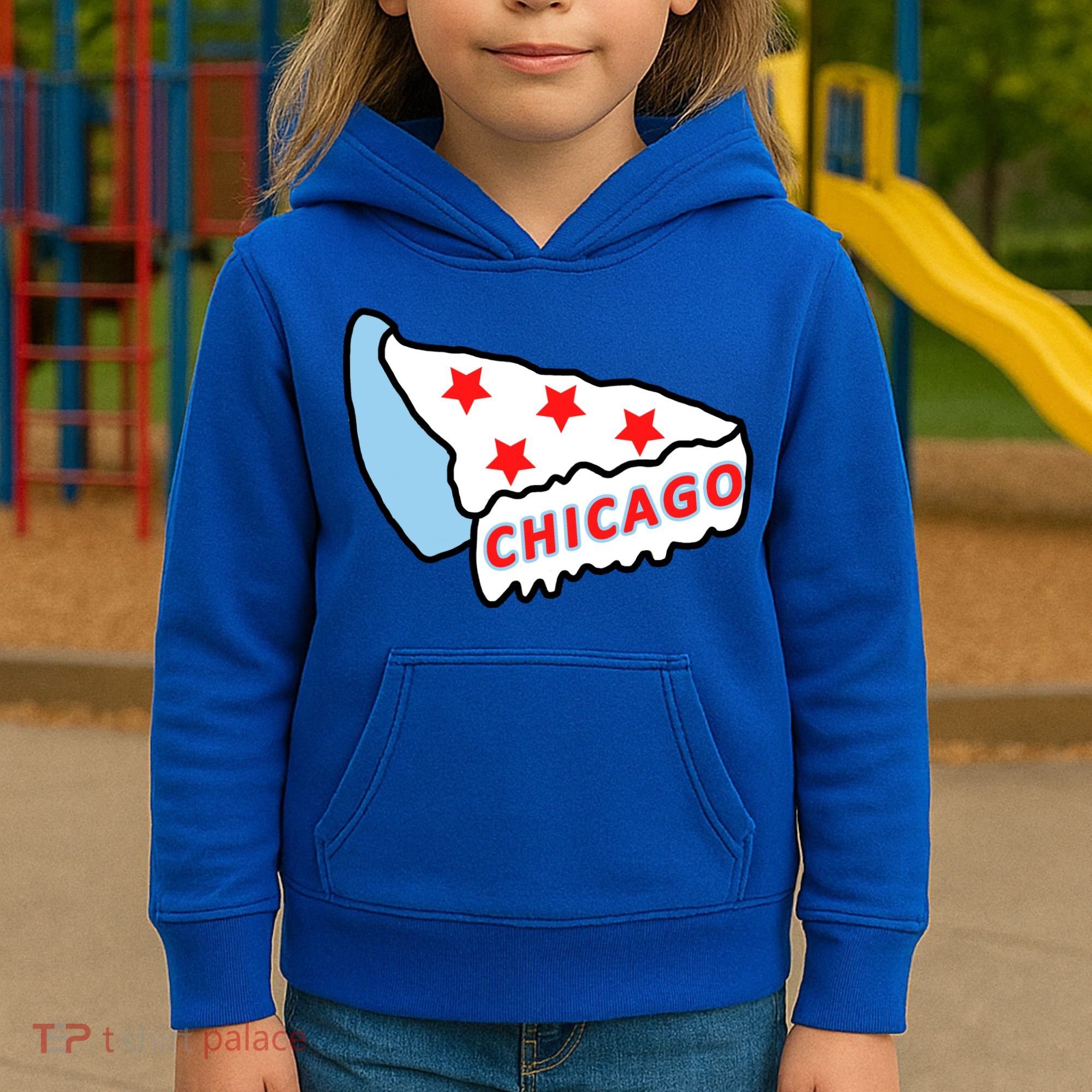Deep Dish Chicago Pizza Flag Kids Hoodie