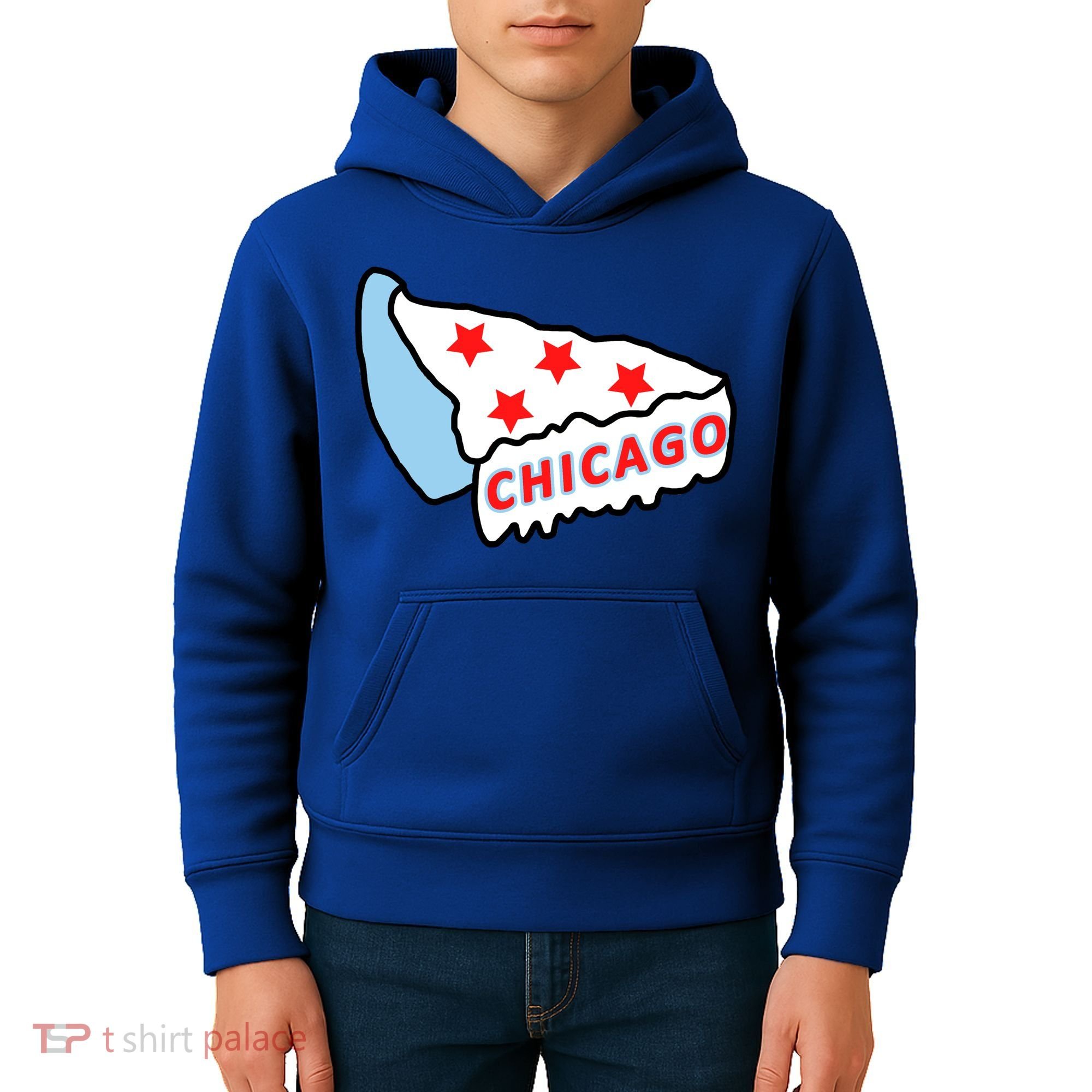Deep Dish Chicago Pizza Flag Kids Hoodie