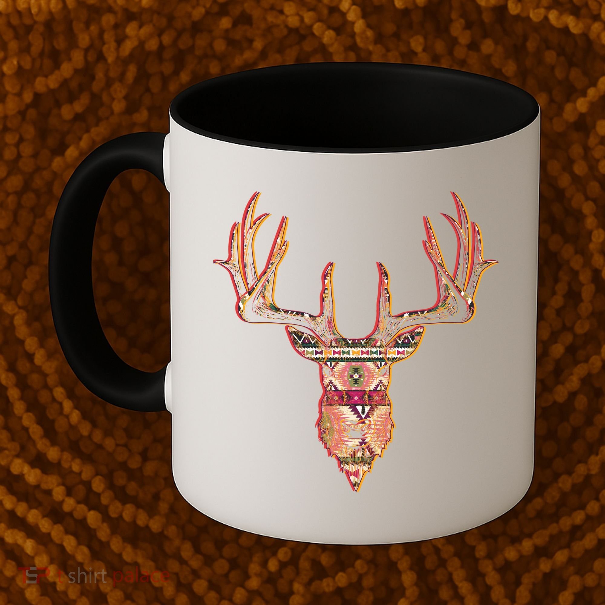 Deer Antlers Wilderness Pattern Coffee Mug
