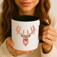 Deer Antlers Wilderness Pattern Coffee Mug thumb 3