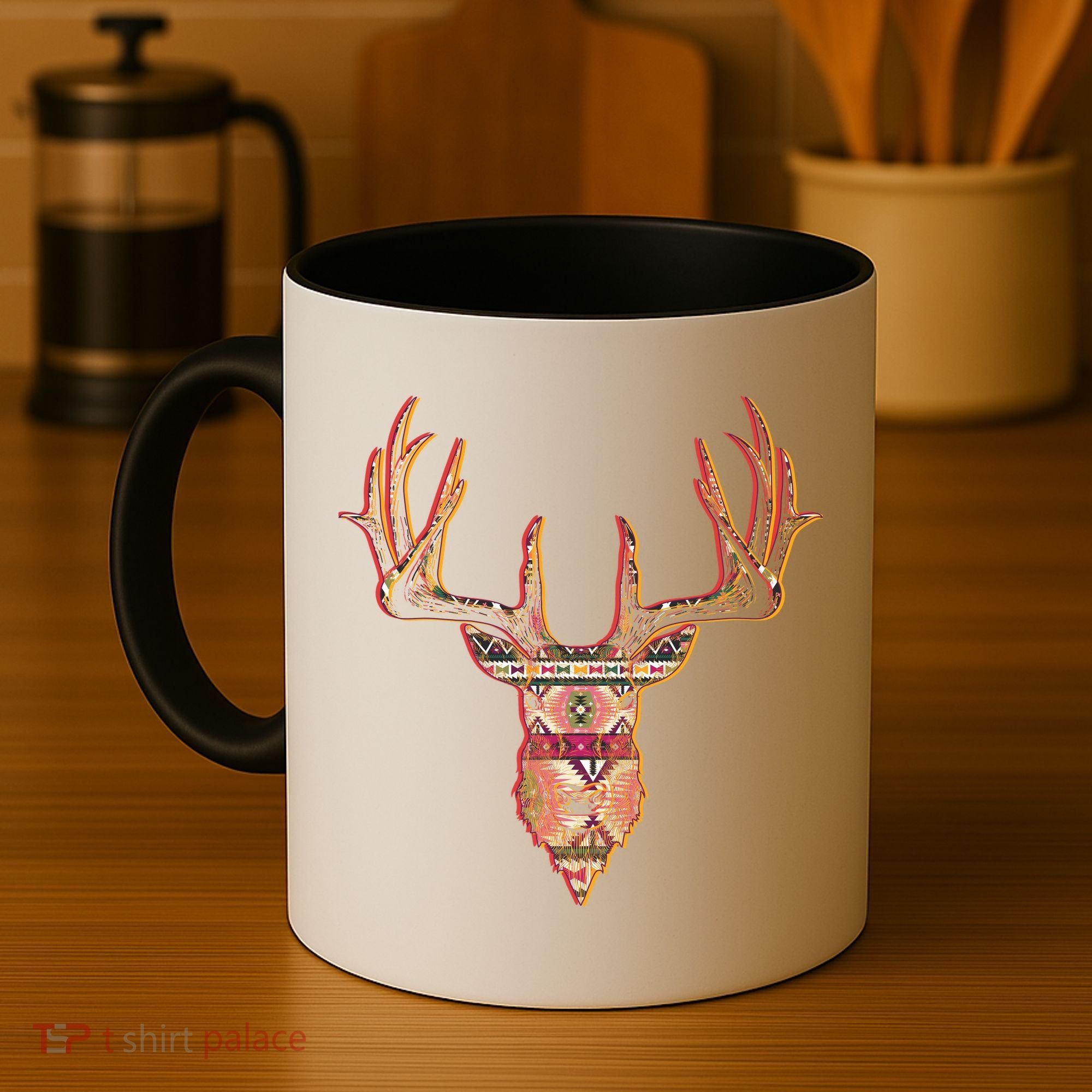 Deer Antlers Wilderness Pattern Coffee Mug