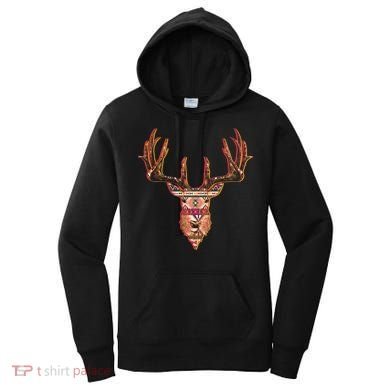 Deer Antlers Wilderness Pattern Women's Hoodie