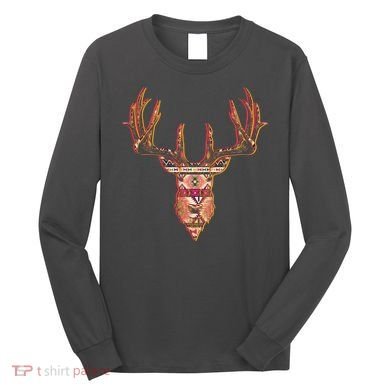 Deer Antlers Wilderness Pattern Long Sleeve Shirt