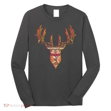 Deer Antlers Wilderness Pattern Long Sleeve Shirt