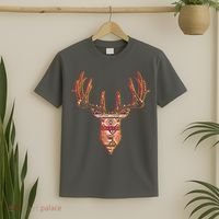 Deer Antlers Wilderness Pattern T-Shirt thumb 2