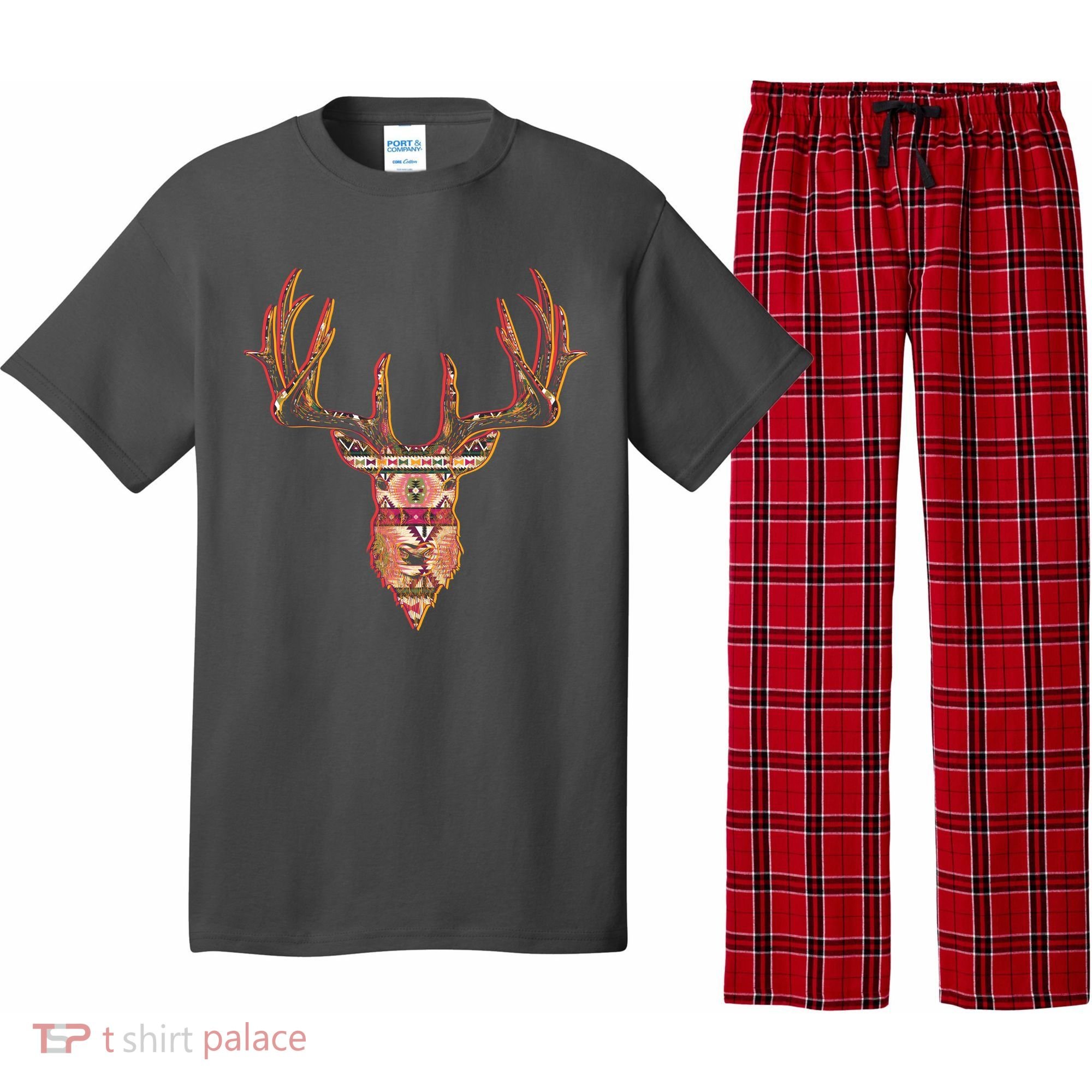 Deer Antlers Wilderness Pattern Pajama Set