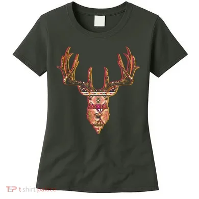 Deer Antlers Wilderness Pattern Women's T-Shirt
