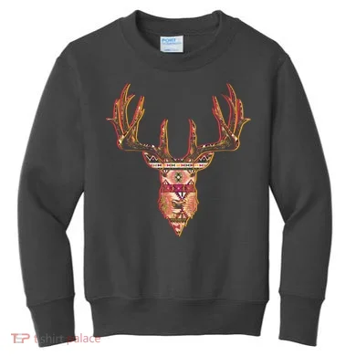 Deer Antlers Wilderness Pattern Kids Sweatshirt