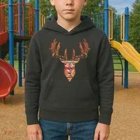 Deer Antlers Wilderness Pattern Kids Hoodie thumb 2