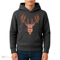 Deer Antlers Wilderness Pattern Kids Hoodie thumb 4