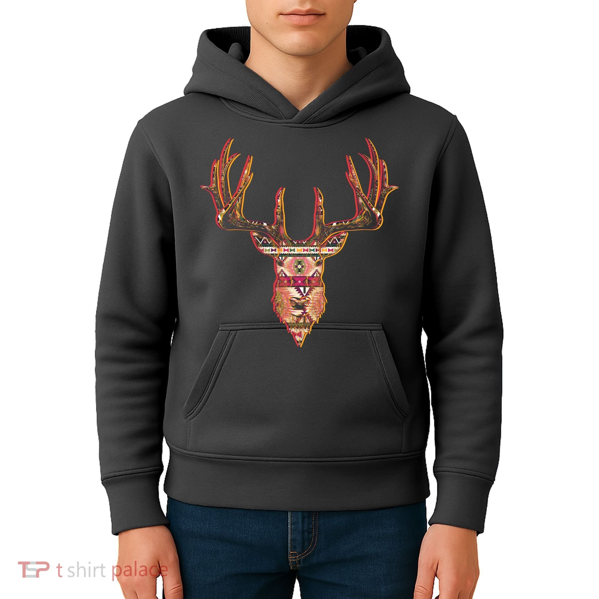Deer Antlers Wilderness Pattern Kids Hoodie