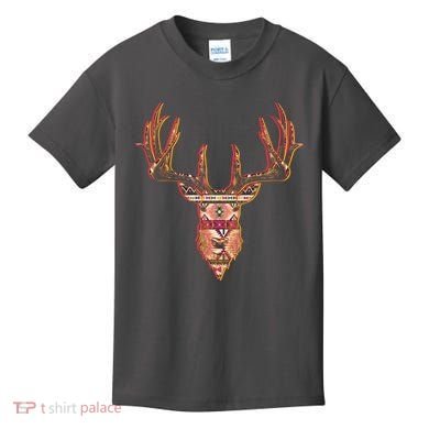 Deer Antlers Wilderness Pattern Kids T-Shirt