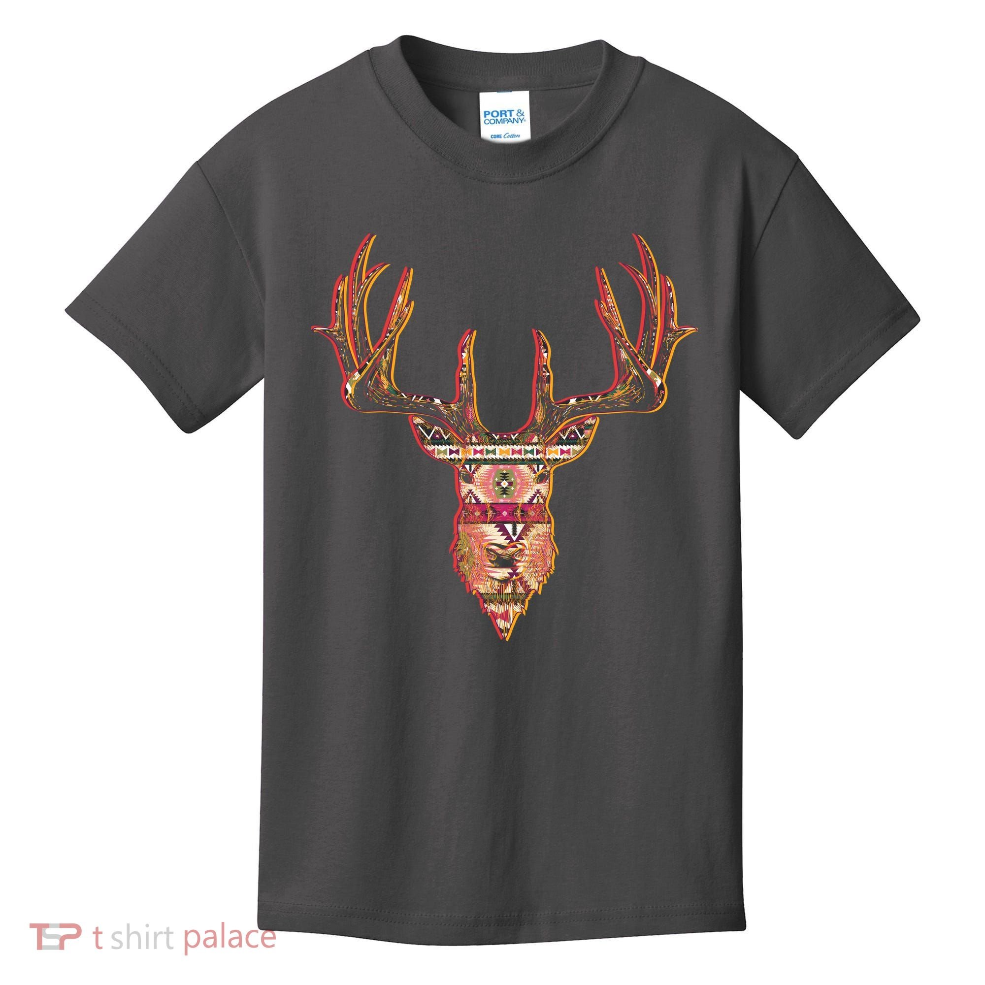 Deer Antlers Wilderness Pattern Kids T-Shirt