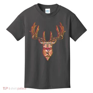 Deer Antlers Wilderness Pattern Kids T-Shirt