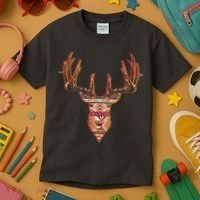 Deer Antlers Wilderness Pattern Kids T-Shirt thumb 3