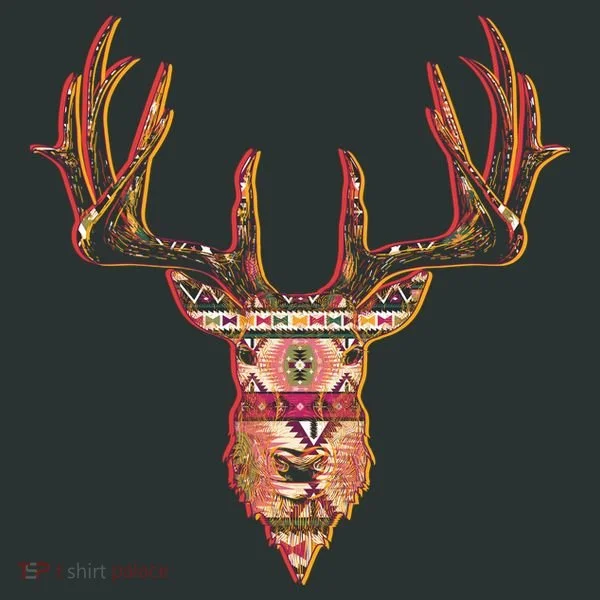 Deer Antlers Wilderness Pattern Kids T-Shirt