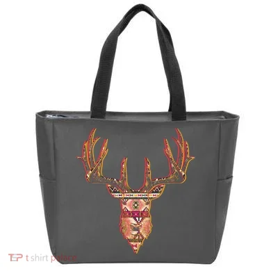 Deer Antlers Wilderness Pattern Tote Bag