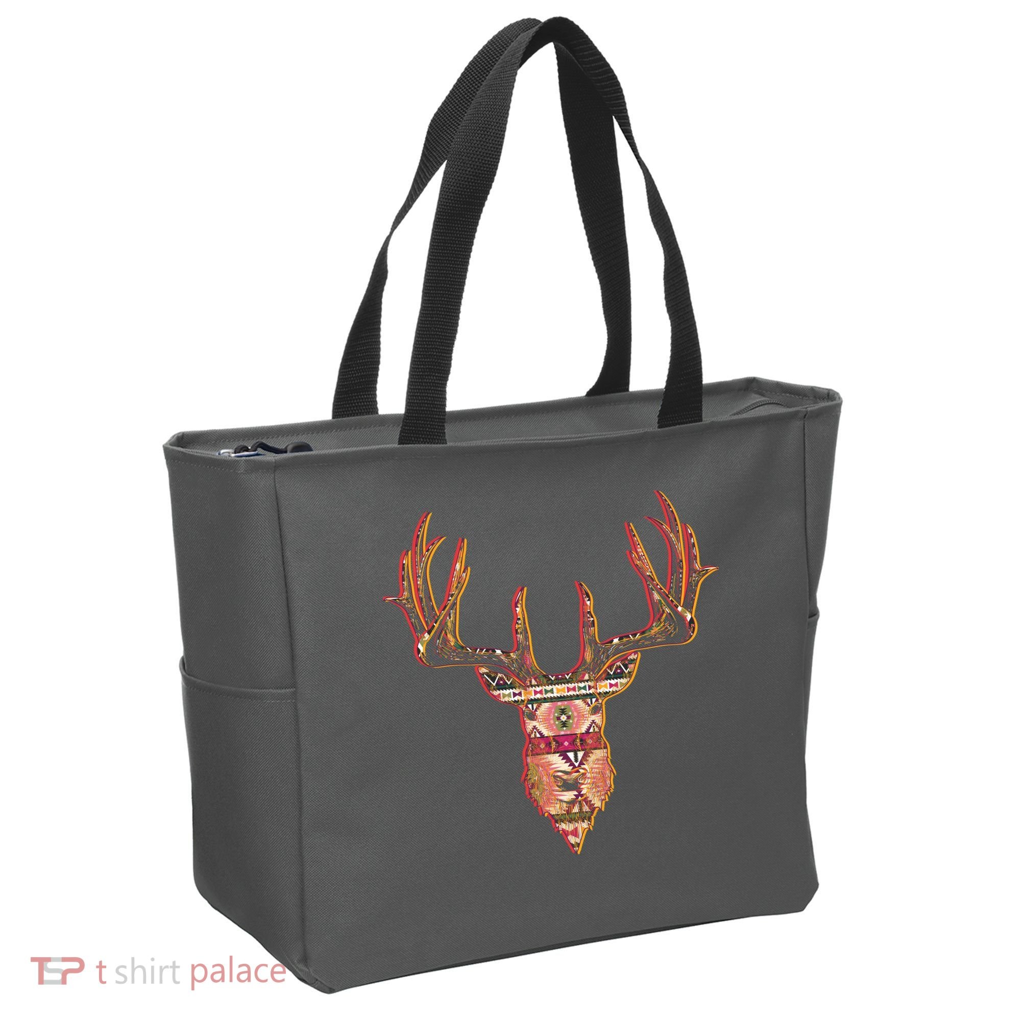 Deer Antlers Wilderness Pattern Tote Bag