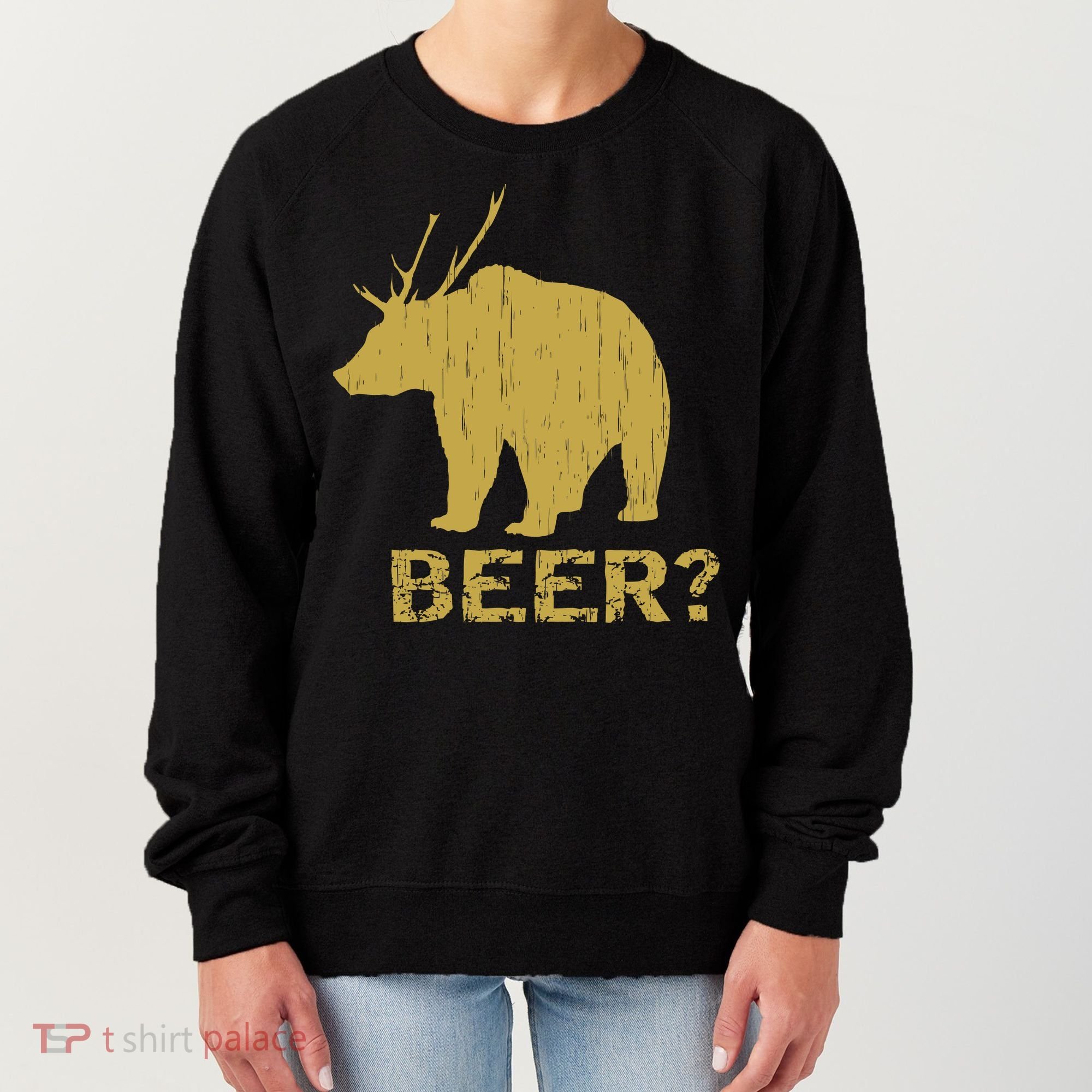 Deer Bear Beer Moose Elk Hunting Funny Women's Sweatshirt