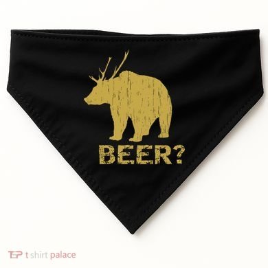 Deer Bear Beer Moose Elk Hunting Funny USA-Made Doggie Bandana