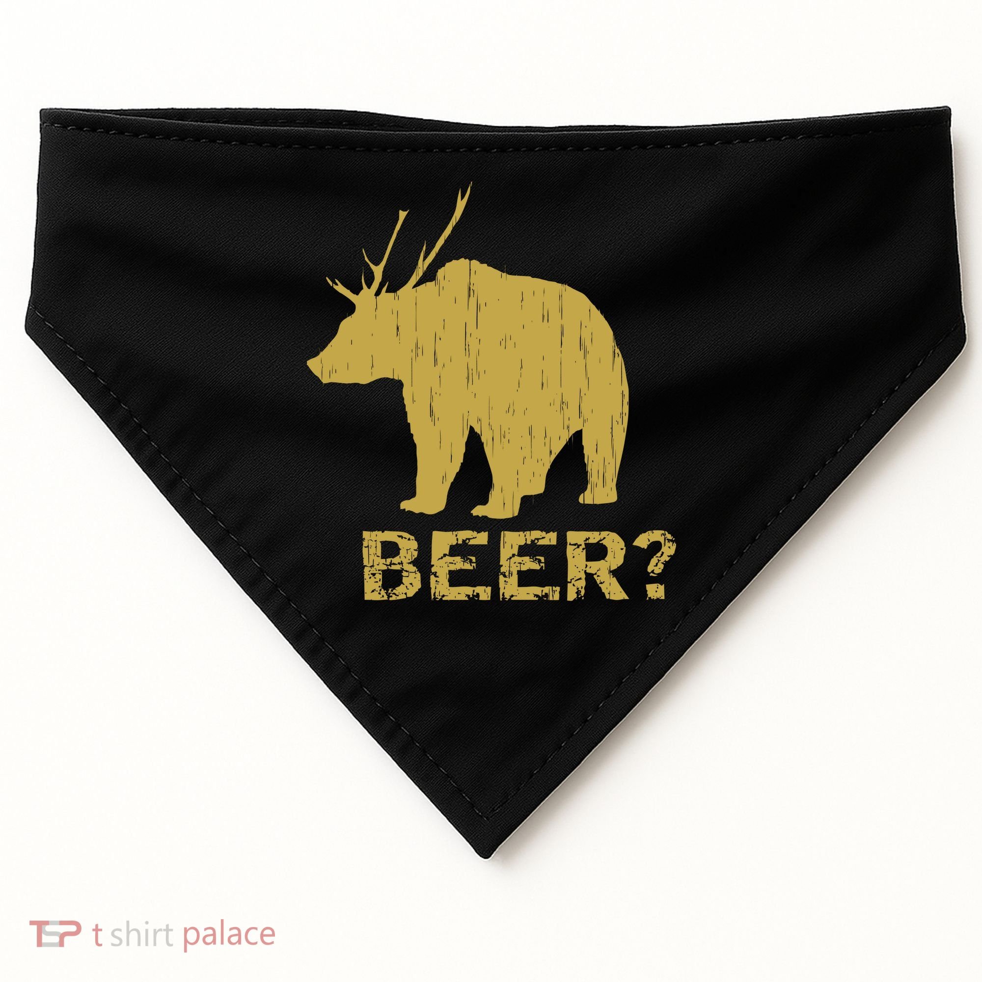 Deer Bear Beer Moose Elk Hunting Funny USA-Made Doggie Bandana