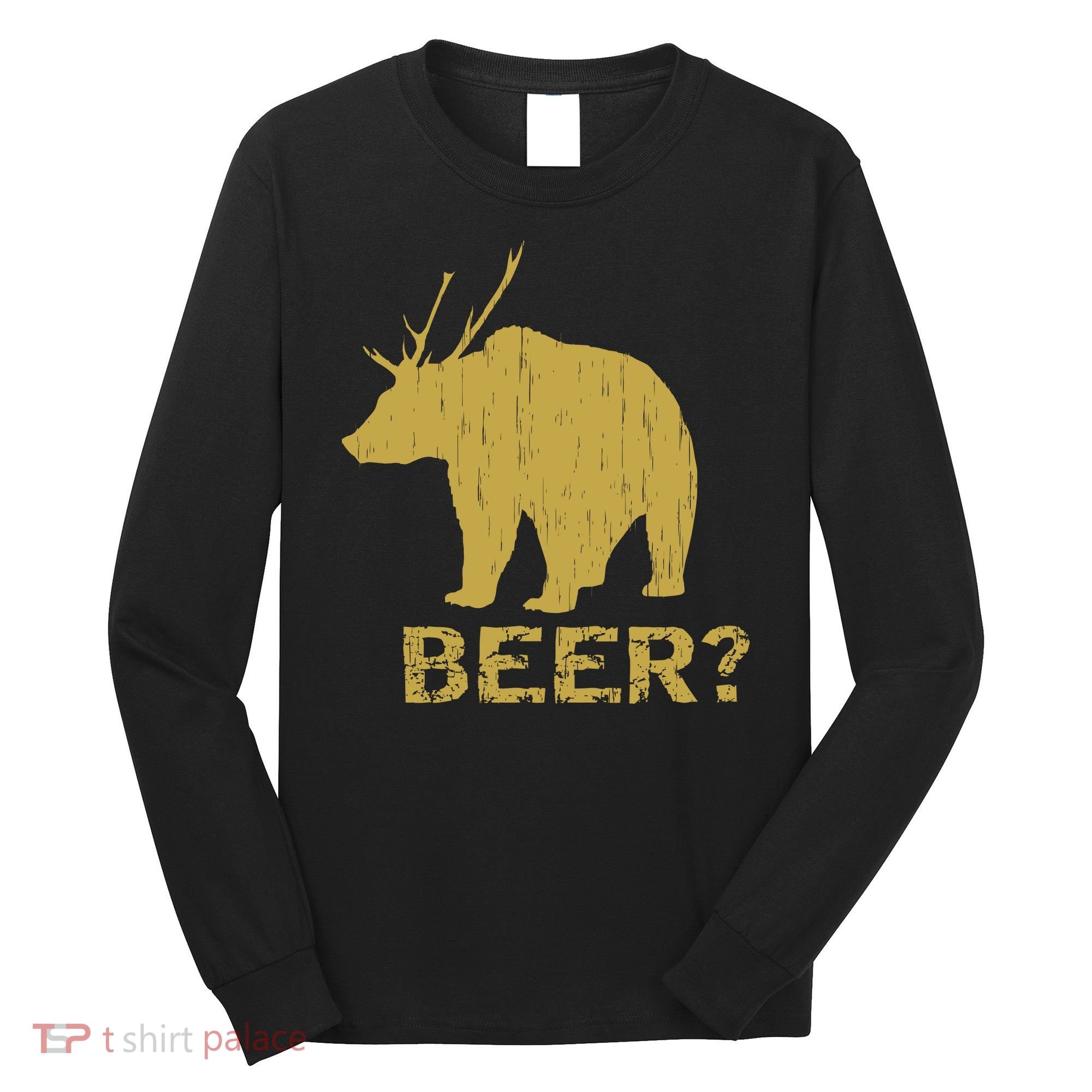 Deer Bear Beer Moose Elk Hunting Funny Long Sleeve Shirt
