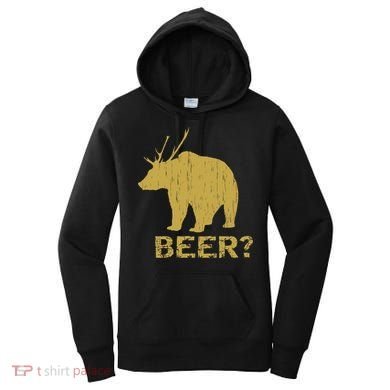 Deer Bear Beer Moose Elk Hunting Funny Women's Hoodie