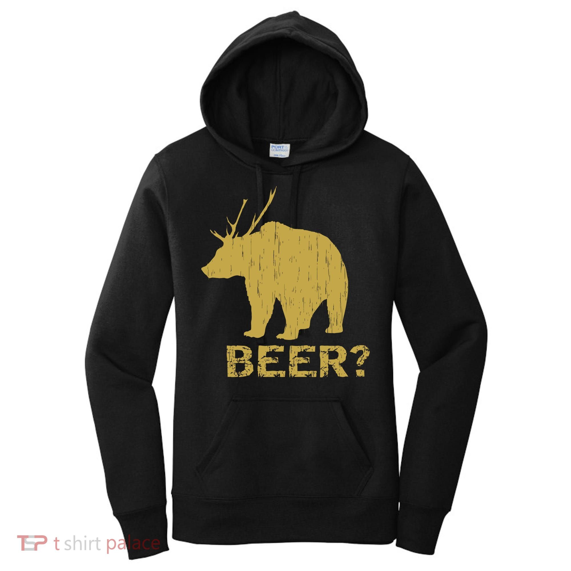 Deer Bear Beer Moose Elk Hunting Funny Women's Hoodie